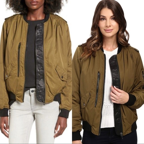 BLANK NYC Olive Green Bomber Jacket - Picture 1 of 8